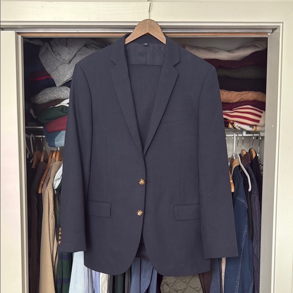 J. Crew Blue slim Thompson Suit 40R with Pants 32x30